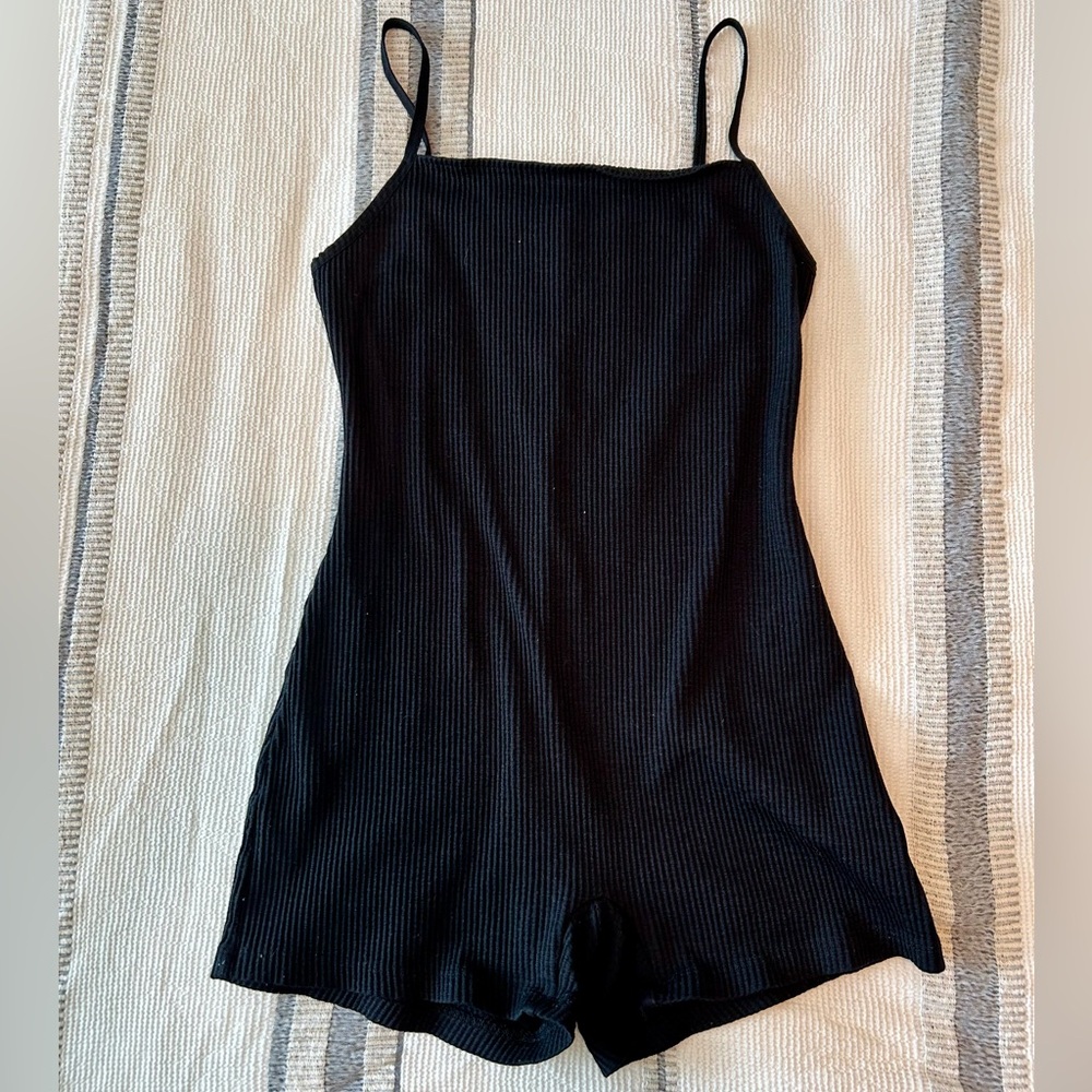 Zara Black Ribbed Romper